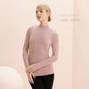 Camiseta Base para Mulheres Outono Novo Gola Alta Metade Ácido Hialurônico Manga Longa Quente Roupa de Outono Inverno Veludo Alemão Escovado Slim Camiseta