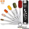 Colher de medida quadrada de aço inoxidável conjunto de 7/8 peças balança de cozinha para assar colher de medida colher medidora de temperos de cozinha colher com revestimento de titânio