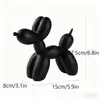 Adornos Decorativos Cuidadosamente Seleccionados: Perro Globo Resina Negra Pura Mate Pieza de Decoración para el Hogar, Escultura Silenciosa de la Proporción Áurea