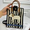 Bolsa Avanzada para Teléfono Móvil Bolso Cruzado Tejido Combinación de Colores Dopamina Bolso de Mano Bolso Cruzado de Hombro Único de Nicho