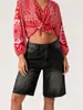 Marca Independiente Verano 2026 Nuevos Pantalones Cortos de Mezclilla Versátiles para Mujer, Elegantes Pantalones de Cinco Puntos Estilo Americano Venta al por Mayor