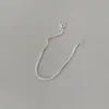 Pulseira de Prata de Lei 925 para Mulheres, Estilo Ins, Simples e Versátil, Corrente de Joalheria Moderna com Personalidade Estudantil Coreana, Estilo Minimalista