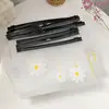 Bolsa para joyería con banda elástica accesorios para el cabello aretes bolsa de almacenamiento con cremallera impermeable pequeña Margarita pájaro bolsa transparente translúcida autosellante