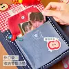 Día de Suerte Tela Colorblock de Mezclilla Álbum de Fotos de Hojas Sueltas de Cuatro Rejillas Álbum de Tarjetas de Almacenamiento de Tarjetas Pequeñas Libro de Almacenamiento de Tarjetas Pequeñas