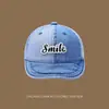 Gorra de Béisbol de Mezclilla Lavable con Bordado de Letras Estilo Coreano para Niños y Niñas, Transpirable con Protección Solar, Gorra de Pico para Bebé