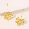 Pendientes de flor de metal estilo tribunal europeo y americano transfronterizo, elegantes, combinan con todo, moda, fiesta, pendientes, joyería Yiwu para mujer