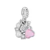 Pulsera con cuentas cruzadas colgante DIY corazón de amor unicornio mariposa adorno colgante pulsera brazalete charm materiales hechos a mano