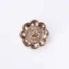 Botones Metálicos con Forma de Flor para Goteo de Aceite, Cosidos a Mano, Prendas de Lana de Moda y Exquisitas, Chaquetas, Trajes, Botones para Cortavientos, Botones
