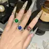 Anillo Redondo de Diamantes de Piedras Preciosas de Colores de Alta Resistencia Estilo Palacio Retro Versa, Anillo Hueco Galvanizado de Alta Retención de Color, Unisex