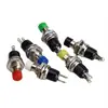 Interruptor de botón PBS-110 con cable, no enclavable, autoenclavable, apertura de 7 mm, pequeño interruptor de alimentación redondo de metal, auto-reajuste, momentáneo