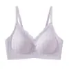 Ropa interior de seda sin costuras transpirable, sujetador sin aros, lencería de encaje para mujer, los bustos pequeños se realzan para parecer más grandes