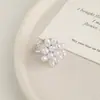 Anel Flor de Pérola Estilo Coreano para Mulheres, Design de Nicho Vintage Ins, Moda de Luxo de Alta Qualidade, Anel Empilhável