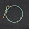 Nuevo Estilo Simple Tejido a Mano Nudo de Sagitario Cuerda de Mano Semiterminada Delgada Colgante Portátil Oro Duro Pareja Pulsera de Cuerda Roja