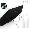 Mini Guarda-chuva Dobrável Ultra-leve 60% Feminino de Alta Qualidade para Sol e Chuva Uso Duplo Borracha Preta Protetor Solar Proteção UV Guarda-sol