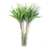 Flores de lirio del valle artificiales transfronterizas, ramo de boda fresco y elegante estilo ins europeo, flores de lirio del valle artificiales de plástico blando