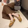 Sapatos Mary Jane Femininos, Estilo Retrô Francês, Sapatos de Uma Sola Planos com Bico Redondo, Modelo 2026, Tira Única, Confortáveis, Boca Rasa, Camurça, Sapatos Marrons