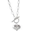 Cadena de Suéter Retro Estilo Frío Corazón de Melocotón para Pareja Cadena Larga Distintiva Estilo Coreano Estudiante Estilo Hip Hop Hebilla Collar de Amor