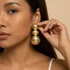 Pendientes de verano de estilo dopamina transfronterizos europeos y americanos, con moño redondo y múltiples capas, versátiles y elegantes, pendientes ovalados coloridos exagerados