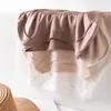Nova Coleção Primavera e Verão Camiseta Redonda de Seda de Amora com Mangas 3/4, Suéter de Malha Dupla Face, Top Feminino, Camiseta de Base