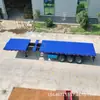 Semirreboque de Transporte de Contêineres de Exportação Transfronteiriça, Semirreboque Plataforma Extensível, Caminhão Plataforma de Transporte de Madeira com Pescoço de Ganso