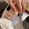 Collar de Cuentas de Luz Fuerte Shi Jia Zhengyuan Plata Rota para Mujer Temperamento Popular en Internet Libro Rojo de Montar Mismo Estilo Collar Pulsera juego