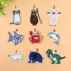 Parches Bordados al por Mayor Bordados por Computadora Parches de Tela Bordada Animales de Dibujos Animados Lindos Decoración para Ropa Parches Pequeños Etiquetas