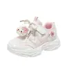 Tênis de malha respirável para meninas de primavera, sapatos robustos estilo cartoon, tênis versáteis para corrida para idades de 3 a 12 anos, sapatos casuais infantis