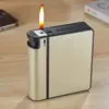 Estuche para Cigarrillos Transfronterizo con Encendedor Integrado, Estuche para Cigarrillos Metálico de Alta Gama Minimalista, Estuche Especial Multifuncional para Hombres, Especial para Cigarrillos de Tamaño Mediano