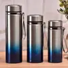 Taza aislada de acero inoxidable 304 con pantalla inteligente de temperatura de gama alta, estilo de separación de té y agua para oficina y hogar, taza de agua con infusor de té
