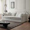 Sofá de Tela Blanca Estilo Crema Francés Completamente Desmontable y Lavable Nórdico Moderno Algodón Lino Sofá Casual de Tres Plazas Cuatro Plazas