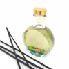 Botella de Aromaterapia sin Fuego 150ml Botella Redonda Plana de Vidrio para Aromaterapia Botella de Aromaterapia Volátil de Ratán Botella Vacía