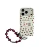 Tela cheia coelhinhos florais aplicável para capa de celular iPhone 18promax Cordão Apple 17 16Pro/15 Novo
