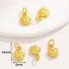 Cuentas de gota de oro real chapado en cobre estilo chino colgante geométrico de oro pulsera cuentas sueltas colgante accesorios DIY