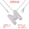 Moderna y Versátil Colgante de Alfabeto Inglés de 26 Letras con Microincrustaciones de Cobre Puro Cadena para Clavícula Suministro Directo Joyería de Collar para Mujer
