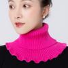 Pañuelo para la cabeza de color sólido para mujer, bufanda de otoño e invierno, versátil, cálida, elástica para el cuello, tejido de punto, cuello falso, cuello