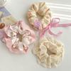 Goma para el pelo de niña con encaje de doble capa resistente, accesorio para el pelo de encaje fresco y delicado para niñas, coletero de princesa floral