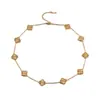 Acero de Titanio Cadena para Clavícula de 10 Pétalos Collar de Trébol de Cuatro Hojas de 10 Pétalos Horno 18K Colorfast Lujo Ligero Nicho Exclusivo Transfronterizo Suministro