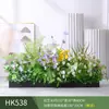 Paisagismo com Plantas Verdes Simulação Floreira Divisória de Piso Arte Floral de Chão Paisagem de Plantas Combinação de Floreira Flor Artificial em Vaso Bonsai Decoração