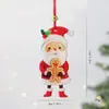 2026 Nuevo Colgante de Hierro Forjado Pintado de Papá Noel Decoración de Escena Navideña DIY Mini Adornos Colgantes de Lazo