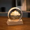 Lámpara de noche de cristal para escritorio, adorno creativo de cristal, lámpara ambiental de mesita de noche, pequeño regalo para maestros en la ocasión del inicio de clases