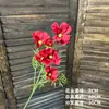 Decoração de flor artificial tom avermelhado em haste única, bola de flor para corredor de flor de seda, material para arranjo de flor de mesa para restaurante e casamentos ao ar livre