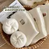 Meias Longas de Pelúcia Versáteis para Casa Quentes Outono Inverno Meias de Chão Versáteis Estilo Universitário Lã Australiana Grossa Meias para Esportes ao Ar Livre