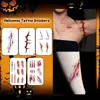Adesivos de Tatuagem de Ferida Realista Costurada de Halloween Transfronteiriços São Realistas, Fáceis de Aplicar e Fáceis de Remover, Atraentes para Festa de Halloween Fantasma
