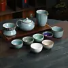 Conjunto de Chá Cerâmico Cinco Fornos Famosos Caixa de Presente para Casa e Escritório, Conjunto Completo de Chá Kung Fu, Item de Lembrança e Presente