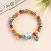 Fresco Dulce Estilo Étnico Gato de la Suerte Cerámica Día de Qixi San Valentín Compañero Amigo Pareja Pulsera Hecha a Mano con Cuentas