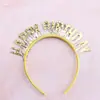 Faixa de cabeça letra feliz aniversário adorno de cabeça festa aniversário acessórios de cabelo faixa de cabeça decoração crianças plástico