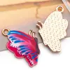 Venta Directa de Fábrica de Llaveros, Collares, Pulseras, Colgantes y Accesorios DIY de Mariposas de Esmalte Colorido de 20 Estilos Transfronterizos