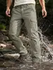 Calça Cargo Funcional Masculina para Comércio Exterior AliExpress Transfronteiriça com Velcro, Múltiplos Bolsos, Calça Casual de Perna Reta para Esportes ao Ar Livre