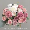 Ramo Retro Peonía Flores Artificiales Flores de Simulación Arreglo Adornos para Sala de Estar Decoración de Escaleras Flores de Seda Flores Biónicas Accesorios para Fotos