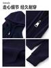 Chamarra Sudadera Corta Azul Marino Ceñida a la Cintura para Mujer Principios de Otoño Estilo Coreano Ajuste Delgado con Capucha y Cremallera Nuevo Estilo Principios de Otoño